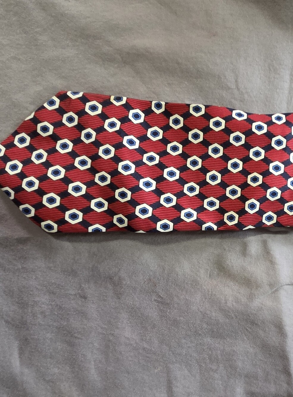Classic Red Geometric Men's Tie